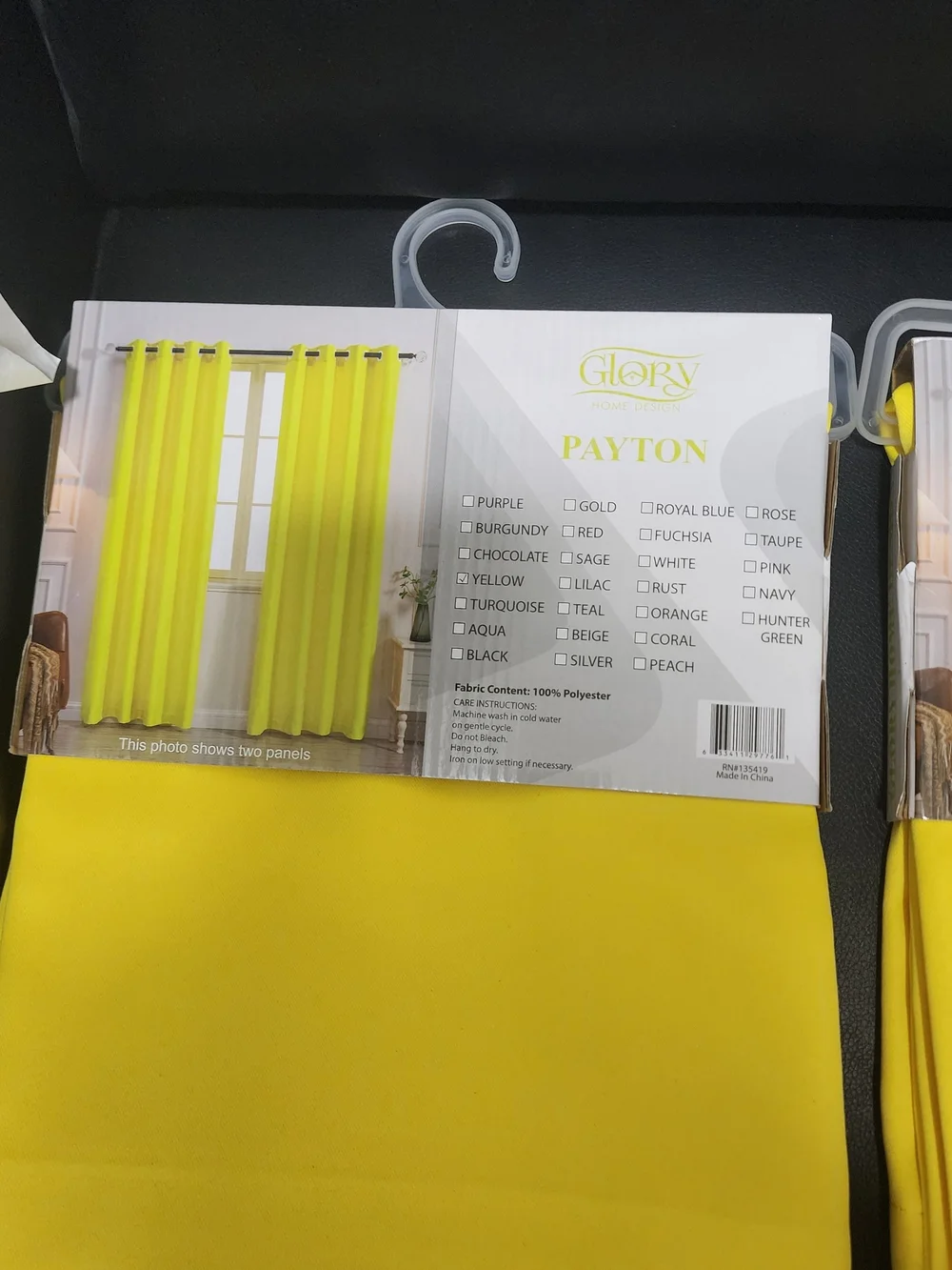 Yellow Blackout Grommet Curtain Panel - Bright Yellow Window Drapery 54x84